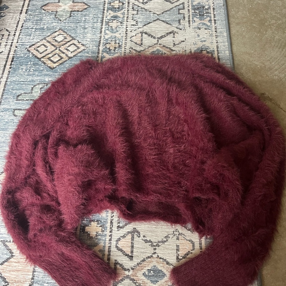 Altar'd State Fuzzy Maroon Sweater